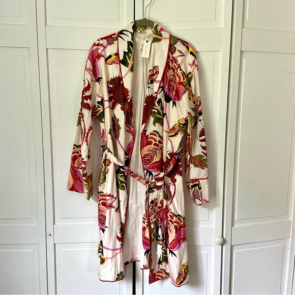 Raphael Balme for Anthropologie Flannel Robe NWT, M/L - Picture 3 of 7